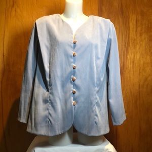 Positive Attitude Blue Gray Office Jacket Woman’s Petite 22